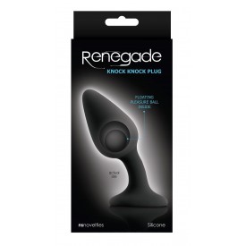 Чёрная анальная пробка со смещенным центром тяжести Renegade Knock Knock Plug - 11,9 см.