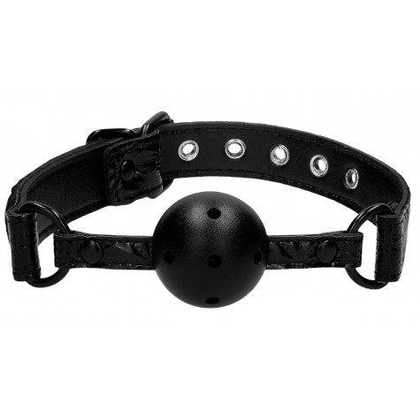 Черный кляп-шарик Breathable Luxury Ball Gag