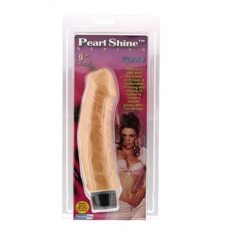 Телесный вибратор-реалистик с богатым рельефом поверхности PEARL SHINE 9 VIBRATOR - 22,8 см.